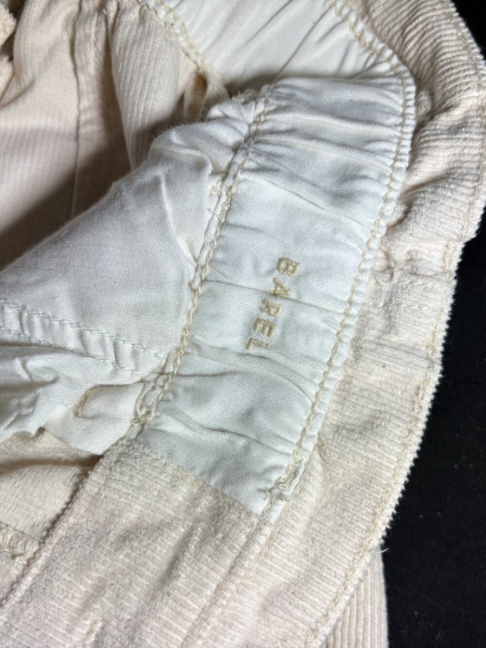 AE Stretch Corduroy Super High-Waisted Paper Bag Barrel Pants - Cream Size 4 - Picture 5 of 7